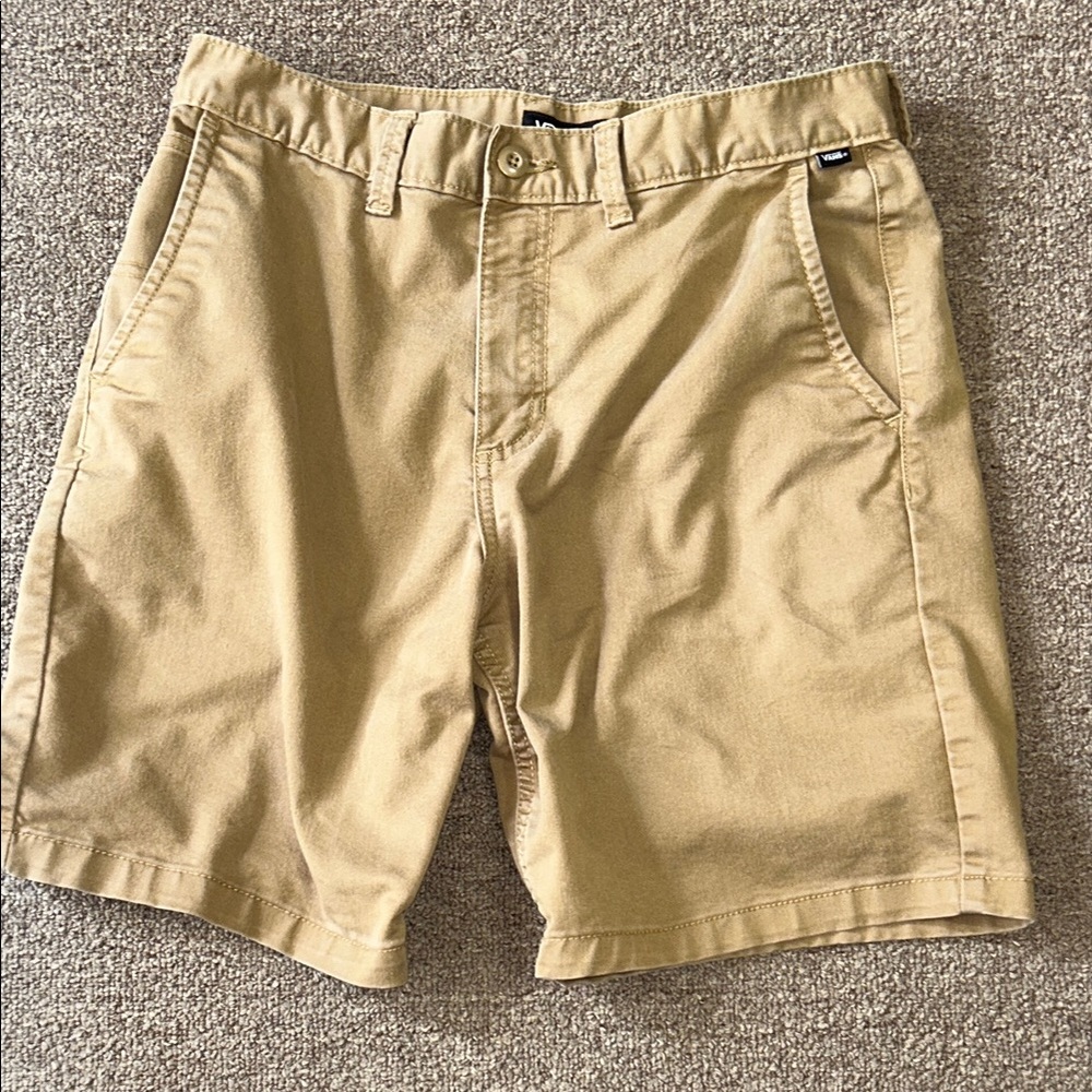 Vans Men's Khaki Flat Front Shorts